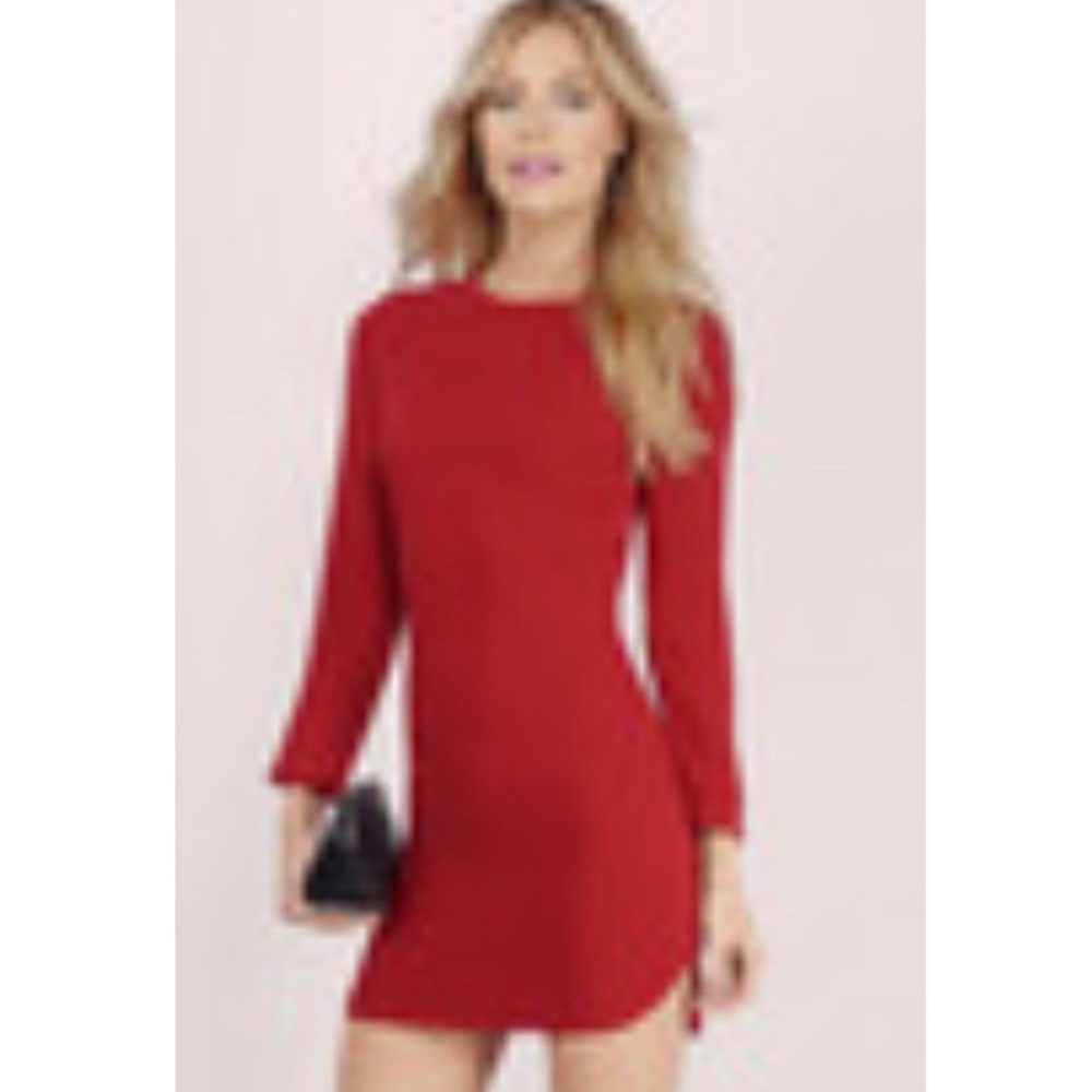 Tobi Red Take a Dip Sheath Dress